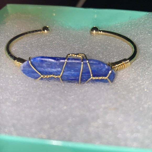 Natural Kyanite Gold Plated Bangle Bra… - Picture 7 of 10